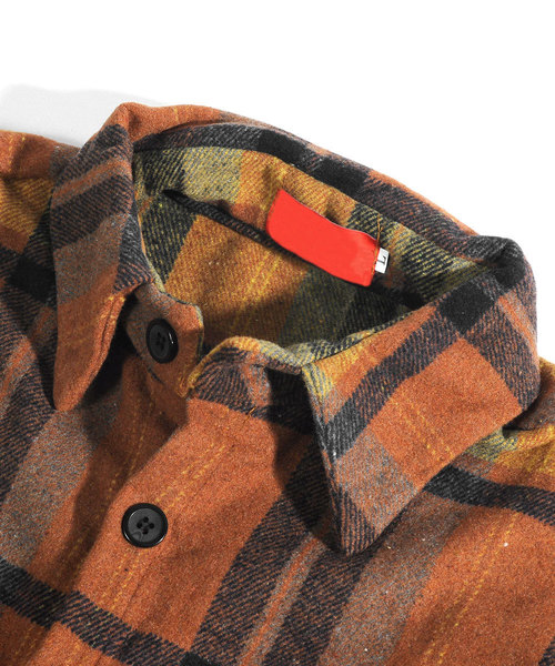 neos(ネオス)の「【neos -addictive design-】オーバーシルエット 起毛 チェック シャツジャケット(ブルゾン・メンズ・ダークグリーン/イエロー・MEDIUM/LARGE/X-LARGE)」の4枚目の写真