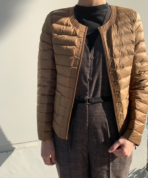 J.O.T.T（ジョット）の「JOTT ノーカラー パッカブル ダウンジャケット