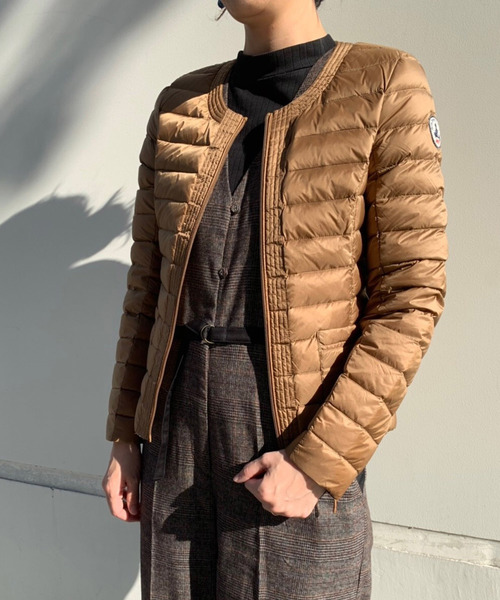 J.O.T.T(ジョット)の「JOTT ノーカラー パッカブル ダウンジャケット /9800-DOUDA(ダウンジャケット/コート・レディース・ベージュ/ネイビー/イエロー・S)」の20枚目の写真