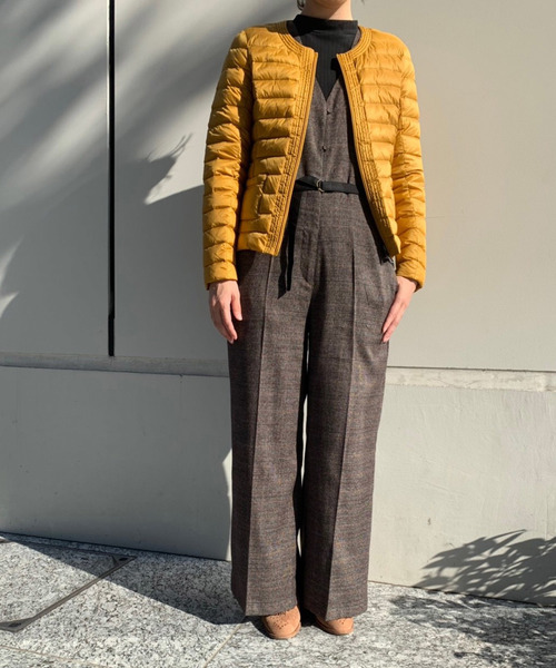 J.O.T.T(ジョット)の「JOTT ノーカラー パッカブル ダウンジャケット /9800-DOUDA(ダウンジャケット/コート・レディース・ベージュ/ネイビー/イエロー・S)」の15枚目の写真