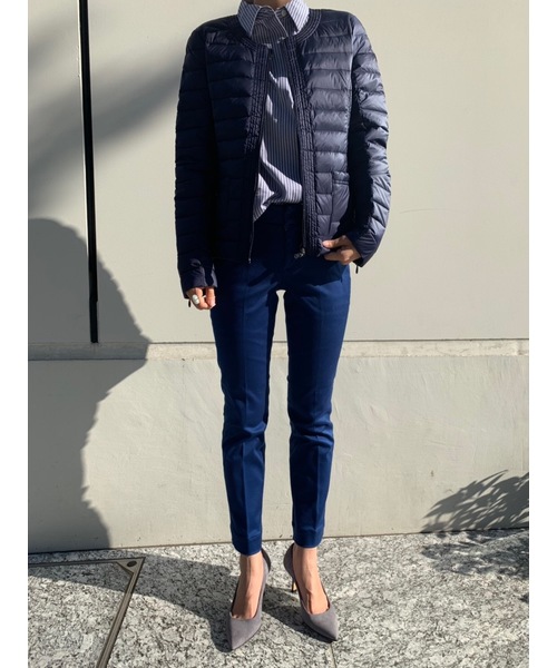 J.O.T.T(ジョット)の「JOTT ノーカラー パッカブル ダウンジャケット /9800-DOUDA(ダウンジャケット/コート・レディース・ベージュ/ネイビー/イエロー・S)」の11枚目の写真