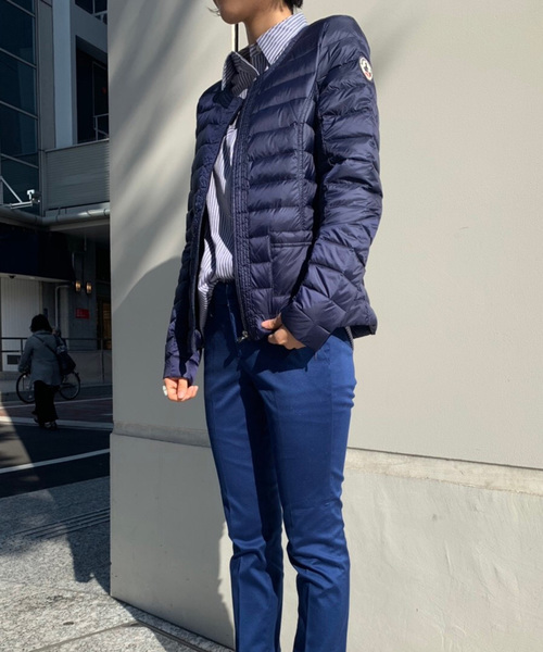 J.O.T.T(ジョット)の「JOTT ノーカラー パッカブル ダウンジャケット /9800-DOUDA(ダウンジャケット/コート・レディース・ベージュ/ネイビー/イエロー・S)」の8枚目の写真