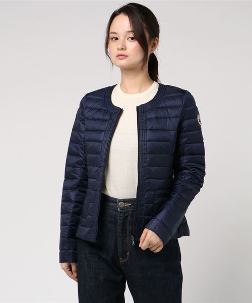 J.O.T.T(ジョット)の「JOTT ノーカラー パッカブル ダウンジャケット /9800-DOUDA(ダウンジャケット/コート・レディース・ベージュ/ネイビー/イエロー・S)」の14枚目の写真