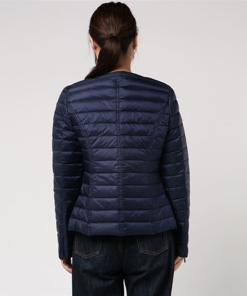 J.O.T.T(ジョット)の「JOTT ノーカラー パッカブル ダウンジャケット /9800-DOUDA(ダウンジャケット/コート・レディース・ベージュ/ネイビー/イエロー・S)」の5枚目の写真