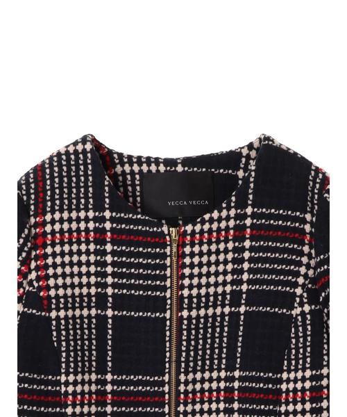 YECCA VECCA(イェッカヴェッカ)の「・レトロチェックコート(ダウンジャケット/コート・レディース・ホワイト/ネイビー・FREE)」の11枚目の写真