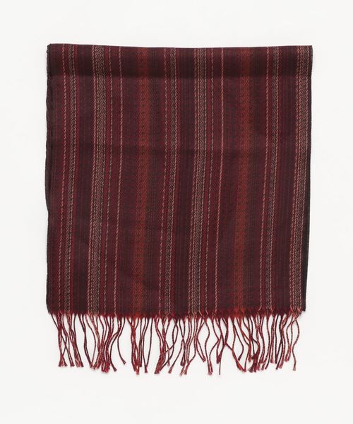 RAMUDA（ラムダ）の「ウールシルク　ストライプマフラー（マフラー・メンズ・ブルー/ワイン・ﾌﾘ-）」の2枚目の写真