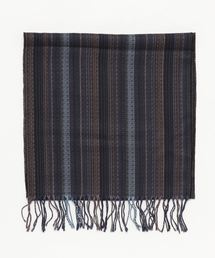 RAMUDA | ウールシルク　ストライプマフラー(マフラー)