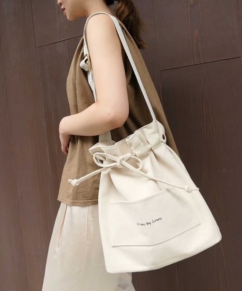 CORNERS（コーナーズ）の「ロゴ入りキャンバストートバック（トートバッグ・レディース・ホワイト/ブラック/アイボリー・FREE）」の17枚目の写真