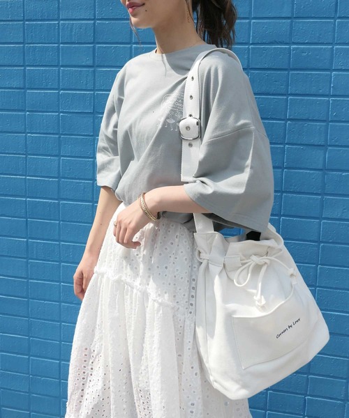 CORNERS（コーナーズ）の「ロゴ入りキャンバストートバック（トートバッグ・レディース・ホワイト/ブラック/アイボリー・FREE）」の21枚目の写真