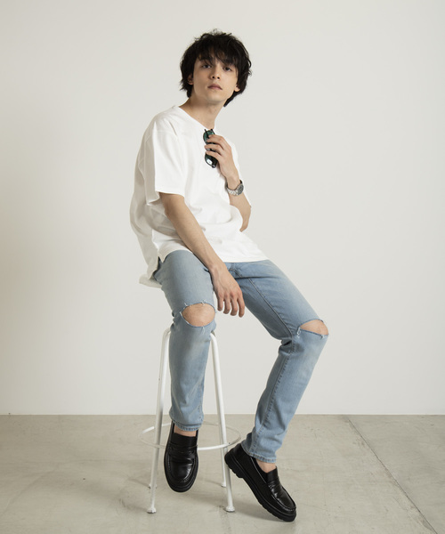 WEGO（ウィゴー）の「WEGO/USAコットンクルーネックポケットTシャツ（Tシャツ/カットソー・メンズ・ホワイト/ブラック/カーキ/ライトパープル/ネイビー/ベージュ/サックスブルー/レッド/ベージュ系その他/パープル/ダークグリーン/ワイン/ブラウン・LARGE/SMALL/MEDIUM）」の17枚目の写真