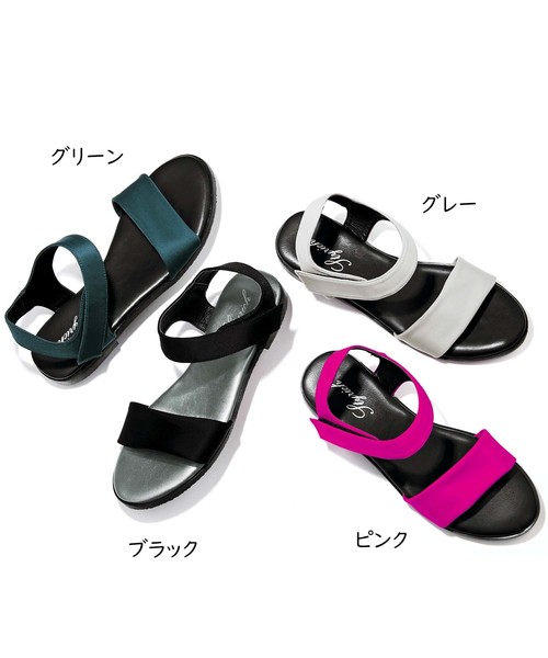 GeeRA(ジーラ)の「ストレッチ素材ローヒールサンダル(サンダル・レディース・グリーン/ブラック/ピンク/グレー・SMALL/X-LARGE/MEDIUM/LARGE)」の10枚目の写真