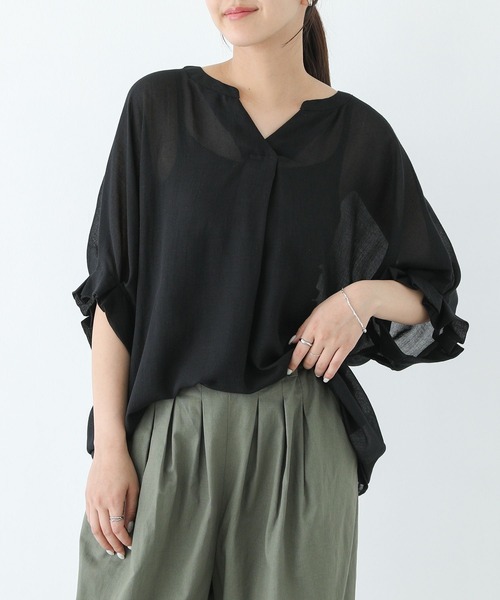 n'OrLABEL（ノアールレーベル）の「『洗練タックデザインブラウス』（シャツ/ブラウス・レディース・ホワイト/ブラック/オレンジ系その他/カーキオリーブ・FREE）」の20枚目の写真