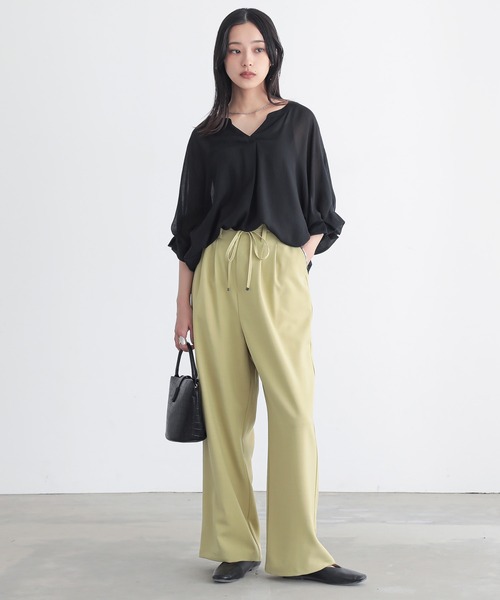 n'OrLABEL（ノアールレーベル）の「『洗練タックデザインブラウス』（シャツ/ブラウス・レディース・ホワイト/ブラック/オレンジ系その他/カーキオリーブ・FREE）」の22枚目の写真