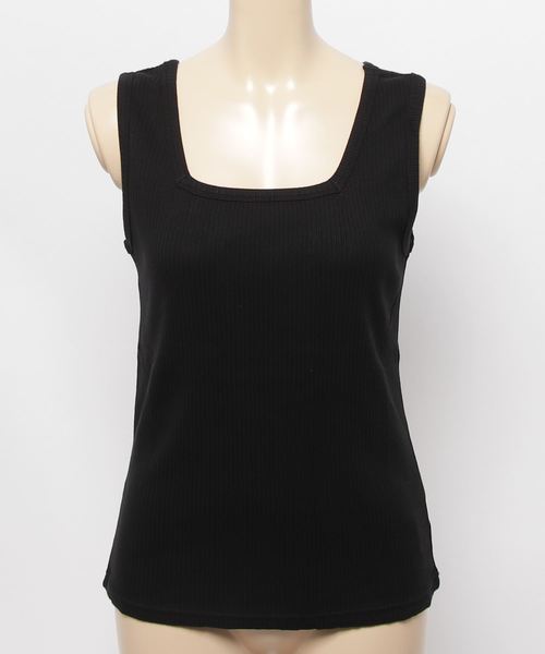 DISCOAT(ディスコート)の「リブスクエアネックノースリタンクトップ(タンクトップ・レディース・アイボリー/ベージュ/レッド系その他/ブラック・FREE)」の8枚目の写真