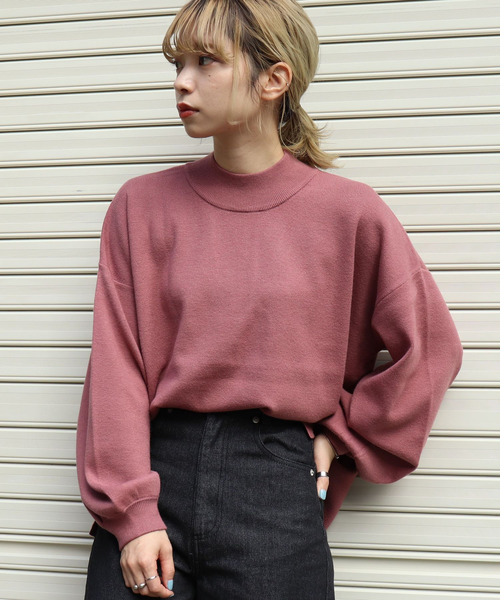 tiptop（ティップトップ）の「[新色登場]総針ボリューム袖ハイネックプルオーバー（ニット/セーター・レディース・ブラック/ベージュ/パープル/アイボリー/グレイッシュベージュ/ブルー/スモークピンク/ダークグレー/モカ/ダークブルー/グリーン・FREE）」の11枚目の写真