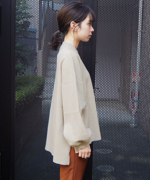 tiptop（ティップトップ）の「[新色登場]総針ボリューム袖ハイネックプルオーバー（ニット/セーター・レディース・ブラック/ベージュ/パープル/アイボリー/グレイッシュベージュ/ブルー/スモークピンク/ダークグレー/モカ/ダークブルー/グリーン・FREE）」の22枚目の写真