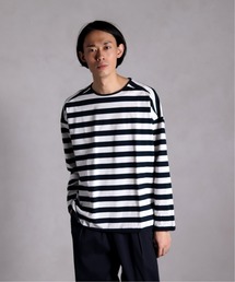 【EDIFICE LA BOUCLE / ラブ―クル】クルーネックロングスリーブ ボーダーワイド