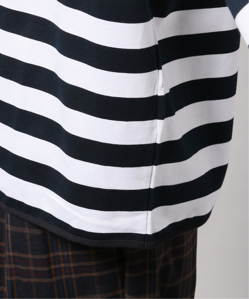 EDIFICE LA BOUCLE（エディフィスラブークル）の「【EDIFICE LA BOUCLE / ラブ―クル】クルーネックロングスリーブ ボーダーワイド（Tシャツ/カットソー・メンズ・ブラック/ネイビー・44/46/48）」の6枚目の写真