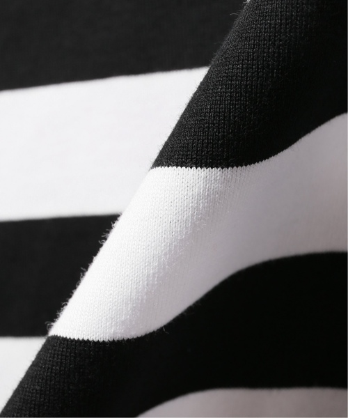 EDIFICE LA BOUCLE（エディフィスラブークル）の「【EDIFICE LA BOUCLE / ラブ―クル】クルーネックロングスリーブ ボーダーワイド（Tシャツ/カットソー・メンズ・ブラック/ネイビー・44/46/48）」の8枚目の写真