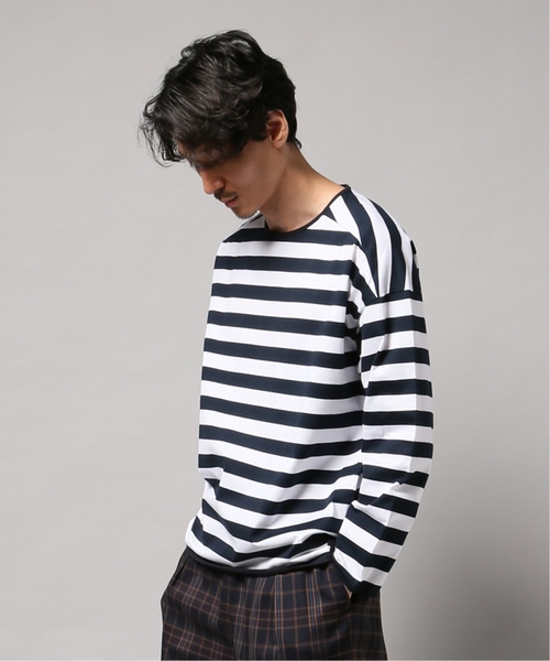 EDIFICE LA BOUCLE（エディフィスラブークル）の「【EDIFICE LA BOUCLE / ラブ―クル】クルーネックロングスリーブ ボーダーワイド（Tシャツ/カットソー・メンズ・ブラック/ネイビー・44/46/48）」の15枚目の写真