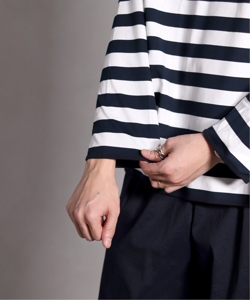 EDIFICE LA BOUCLE（エディフィスラブークル）の「【EDIFICE LA BOUCLE / ラブ―クル】クルーネックロングスリーブ ボーダーワイド（Tシャツ/カットソー・メンズ・ブラック/ネイビー・44/46/48）」の22枚目の写真