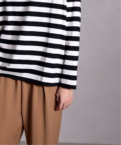 EDIFICE LA BOUCLE（エディフィスラブークル）の「【EDIFICE LA BOUCLE / ラブ―クル】クルーネックロングスリーブ ボーダーワイド（Tシャツ/カットソー・メンズ・ブラック/ネイビー・44/46/48）」の17枚目の写真