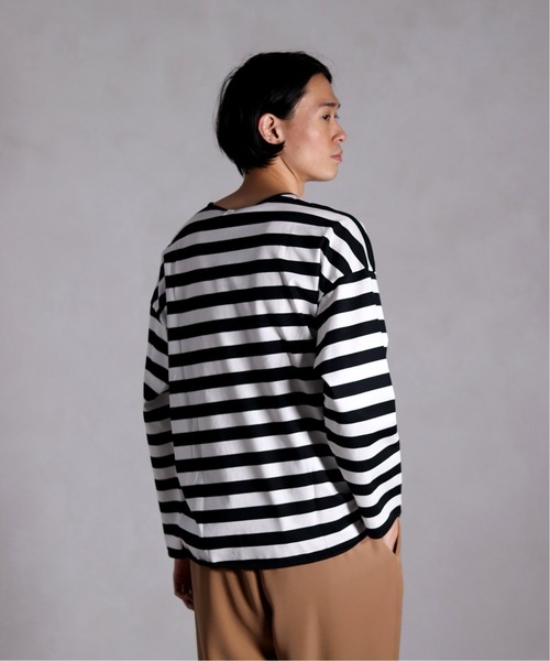 EDIFICE LA BOUCLE（エディフィスラブークル）の「【EDIFICE LA BOUCLE / ラブ―クル】クルーネックロングスリーブ ボーダーワイド（Tシャツ/カットソー・メンズ・ブラック/ネイビー・44/46/48）」の20枚目の写真