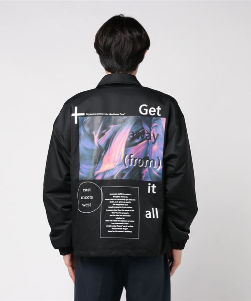 WEGO（ウィゴー）の「WEGO/Spaceビッグシルエットコーチジャケット（ブルゾン・メンズ・パープル/ブラック・MEDIUM/LARGE）」の3枚目の写真