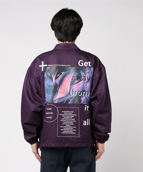 WEGO（ウィゴー）の「WEGO/Spaceビッグシルエットコーチジャケット（ブルゾン・メンズ・パープル/ブラック・MEDIUM/LARGE）」の5枚目の写真