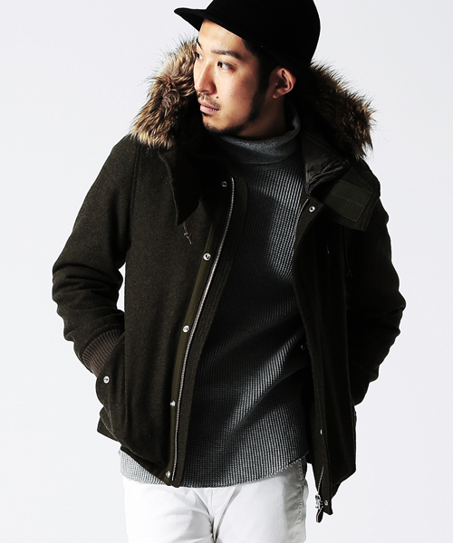 BEAMS 2way モッズコート キルティングジャケット 黒 メンズ　未着用 BEAMS F（ビームスF）【別注】MACKINTOSH / WAVERLY ウール