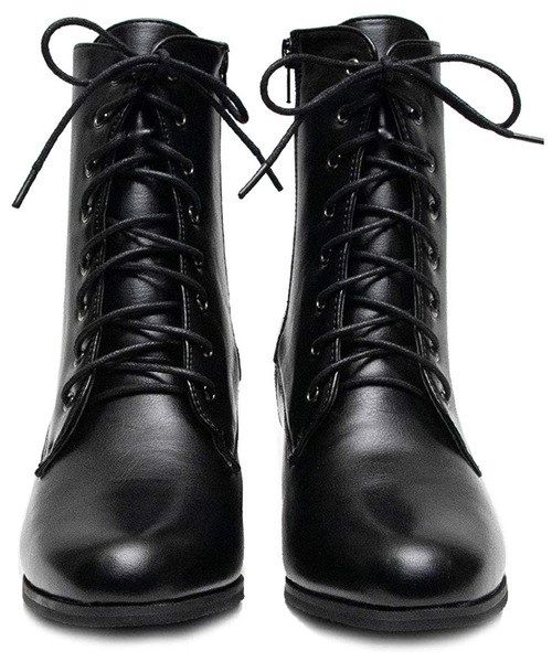 KYOETSU（キョウエツ）の「ショートブーツ（ブーツ・レディース・ブラック/アイボリー・23.5cm/24.5cm/25.5cm/23.0cm/24.0cm/25.0cm/26.0cm/22.5cm/22.0cm/21.5cm）」の4枚目の写真