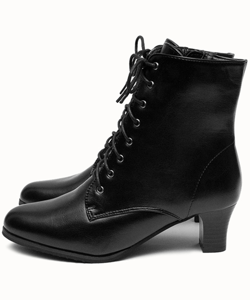 KYOETSU（キョウエツ）の「ショートブーツ（ブーツ・レディース・ブラック/アイボリー・23.5cm/24.5cm/25.5cm/23.0cm/24.0cm/25.0cm/26.0cm/22.5cm/22.0cm/21.5cm）」の5枚目の写真