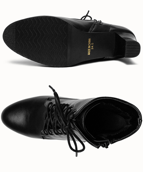 KYOETSU（キョウエツ）の「ショートブーツ（ブーツ・レディース・ブラック/アイボリー・23.5cm/24.5cm/25.5cm/23.0cm/24.0cm/25.0cm/26.0cm/22.5cm/22.0cm/21.5cm）」の7枚目の写真