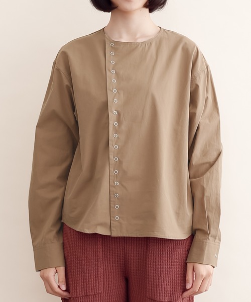 アシンメトリーリングスナップボタンシャツ3521 シャツ ブラウス Merlot Ikyu メルローイキュウ のファッション シャツ ブラウス トップス セール 激安通販