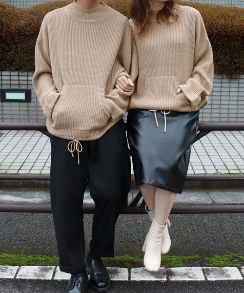 PairPair（ペアペア）の「ドロスト＆ポケット付きモックネックニット（ニット/セーター・レディース・その他/ライトベージュ/ベージュ・MEDIUM/LARGE）」の10枚目の写真