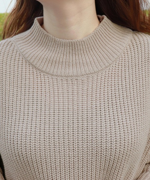 PairPair（ペアペア）の「ドロスト＆ポケット付きモックネックニット（ニット/セーター・レディース・その他/ライトベージュ/ベージュ・MEDIUM/LARGE）」の21枚目の写真