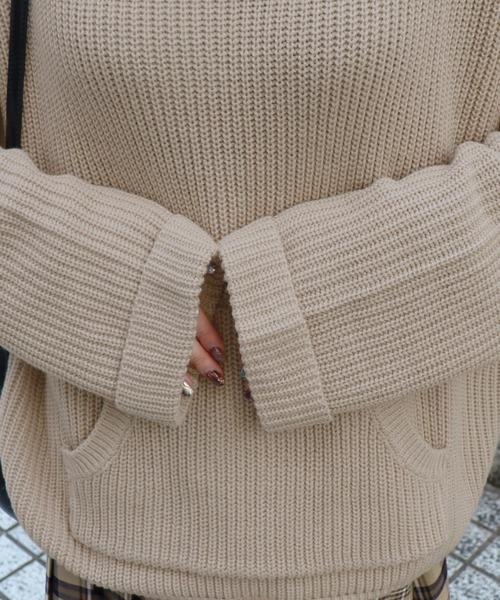 PairPair（ペアペア）の「ドロスト＆ポケット付きモックネックニット（ニット/セーター・レディース・その他/ライトベージュ/ベージュ・MEDIUM/LARGE）」の22枚目の写真