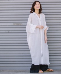 Munich | シアーリネンシャツワンピース(リゾート マキシワンピース)(シャツワンピース)