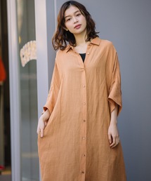 Munich | シアーリネンシャツワンピース(リゾート マキシワンピース)(シャツワンピース)