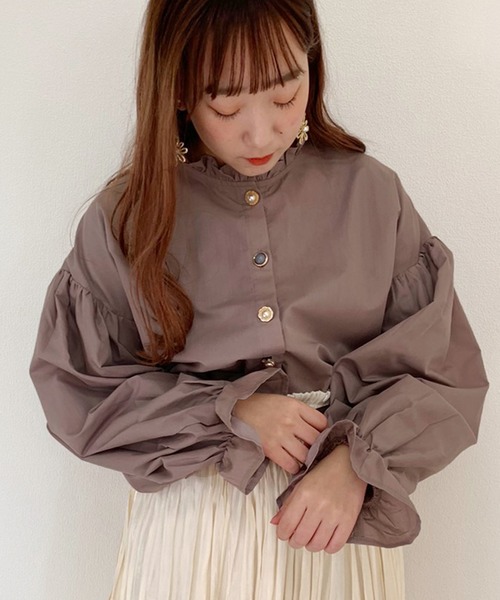 apres jour（アプレジュール）の「イロイロボタンハイネックブラウス【ZOZOTOWN限定アイテム】（シャツ/ブラウス・レディース・ブラック/オフホワイト/アイボリー/ライトグリーン/モカ/ラベンダー・フリー）」の18枚目の写真