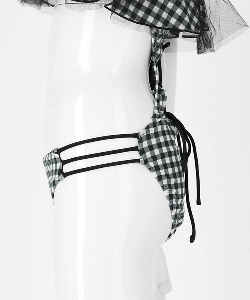 Dalfwin（ダールフィン）の「フレアフリルレースモノキニ（水着・レディース・ブラック/ホワイト/チェック・S/M/L）」の19枚目の写真