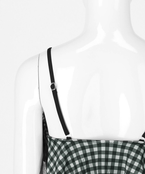 Dalfwin（ダールフィン）の「フレアフリルレースモノキニ（水着・レディース・ブラック/ホワイト/チェック・S/M/L）」の21枚目の写真