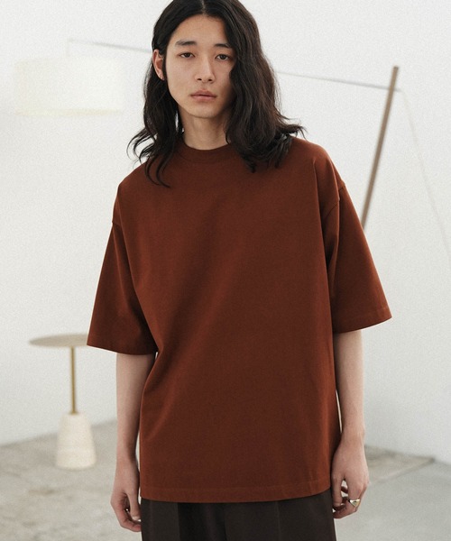 WYM LIDNM（ウィム バイ リドム）の「EXTRA FINE COTTON BASIC TEE（Tシャツ/カットソー・メンズ・ホワイト/アッシュブラウン/ベージュ/ブルー系その他/オレンジ系その他/グレー/グリーン系その他/ピンク系その他/チャコール/ブルー/ブラウン/パープル系その他/イエロー/グリーン系その他2/ブラック/グリーン系その他3/ライトグレー/モカ/グリーン系その他4/ブルー系その他2/ダークグレー/グレー系/ダークグリーン/ブルー系その他3/ダークネイビー/テラコッタ/ネイビー系/ベージュ系/グレイッシュブルー/ブラウン系/ブラウン系2/グレー系2・M/L/S/XL/XS）」の13枚目の写真