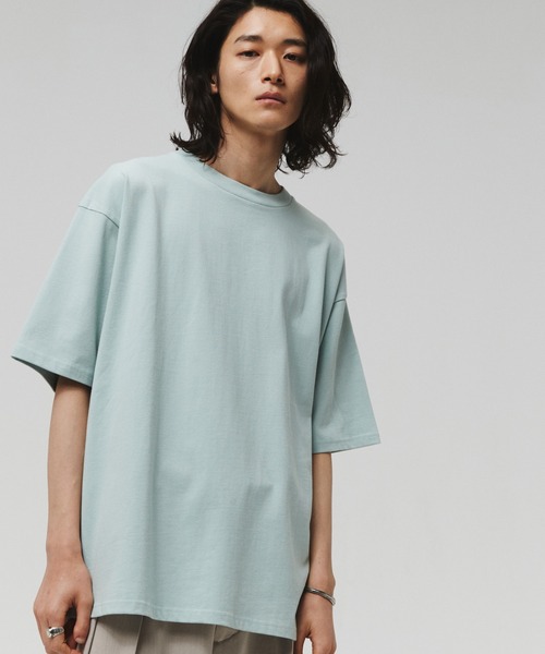 WYM LIDNM（ウィム バイ リドム）の「EXTRA FINE COTTON BASIC TEE（Tシャツ/カットソー・メンズ・ホワイト/アッシュブラウン/ベージュ/ブルー系その他/オレンジ系その他/グレー/グリーン系その他/ピンク系その他/チャコール/ブルー/ブラウン/パープル系その他/イエロー/グリーン系その他2/ブラック/グリーン系その他3/ライトグレー/モカ/グリーン系その他4/ブルー系その他2/ダークグレー/グレー系/ダークグリーン/ブルー系その他3/ダークネイビー/テラコッタ/ネイビー系/ベージュ系/グレイッシュブルー/ブラウン系/ブラウン系2/グレー系2・M/L/S/XL/XS）」の19枚目の写真
