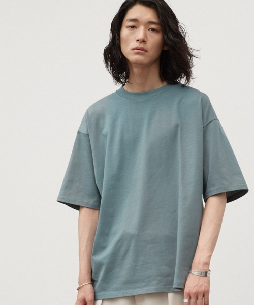 WYM LIDNM（ウィム バイ リドム）の「EXTRA FINE COTTON BASIC TEE（Tシャツ/カットソー・メンズ・ホワイト/アッシュブラウン/ベージュ/ブルー系その他/オレンジ系その他/グレー/グリーン系その他/ピンク系その他/チャコール/ブルー/ブラウン/パープル系その他/イエロー/グリーン系その他2/ブラック/グリーン系その他3/ライトグレー/モカ/グリーン系その他4/ブルー系その他2/ダークグレー/グレー系/ダークグリーン/ブルー系その他3/ダークネイビー/テラコッタ/ネイビー系/ベージュ系/グレイッシュブルー/ブラウン系/ブラウン系2/グレー系2・M/L/S/XL/XS）」の20枚目の写真