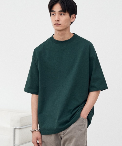 WYM LIDNM（ウィム バイ リドム）の「EXTRA FINE COTTON BASIC TEE（Tシャツ/カットソー・メンズ・ホワイト/アッシュブラウン/ベージュ/ブルー系その他/オレンジ系その他/グレー/グリーン系その他/ピンク系その他/チャコール/ブルー/ブラウン/パープル系その他/イエロー/グリーン系その他2/ブラック/グリーン系その他3/ライトグレー/モカ/グリーン系その他4/ブルー系その他2/ダークグレー/グレー系/ダークグリーン/ブルー系その他3/ダークネイビー/テラコッタ/ネイビー系/ベージュ系/グレイッシュブルー/ブラウン系/ブラウン系2/グレー系2・M/L/S/XL/XS）」の17枚目の写真