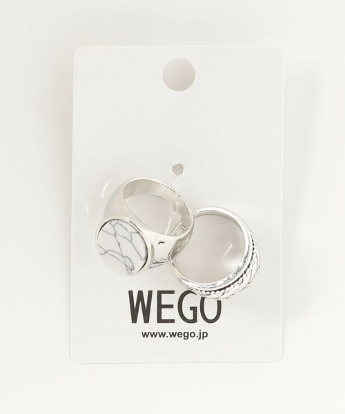 WEGO(ウィゴー)の「WEGO/【2点セット】ストーンリング(リング・レディース・シルバー/ゴールド・FREE)」の1枚目の写真