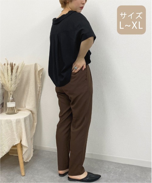 apres jour mignon(アプレジュールミニョン)の「【大きいサイズ】リネンクロスオープンカラーシャツ【ZOZOTOWN限定アイテム】(シャツ/ブラウス・レディース・アイボリー/ミント/ベージュ/ブラック・X-LARGE)」の16枚目の写真