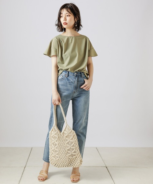 natural couture（ナチュラルクチュール）の「ベルト付きストレッチデニムパンツ（デニムパンツ・レディース・オフホワイト/ブルー/ケミカルウォッシュ・SMALL/MEDIUM）」の19枚目の写真