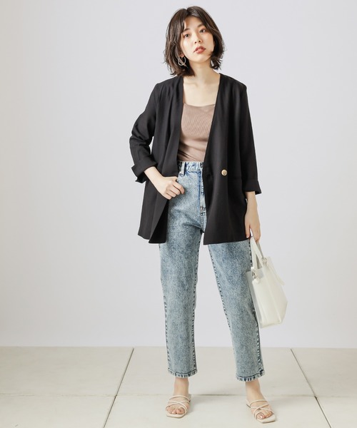 natural couture（ナチュラルクチュール）の「ベルト付きストレッチデニムパンツ（デニムパンツ・レディース・オフホワイト/ブルー/ケミカルウォッシュ・SMALL/MEDIUM）」の17枚目の写真